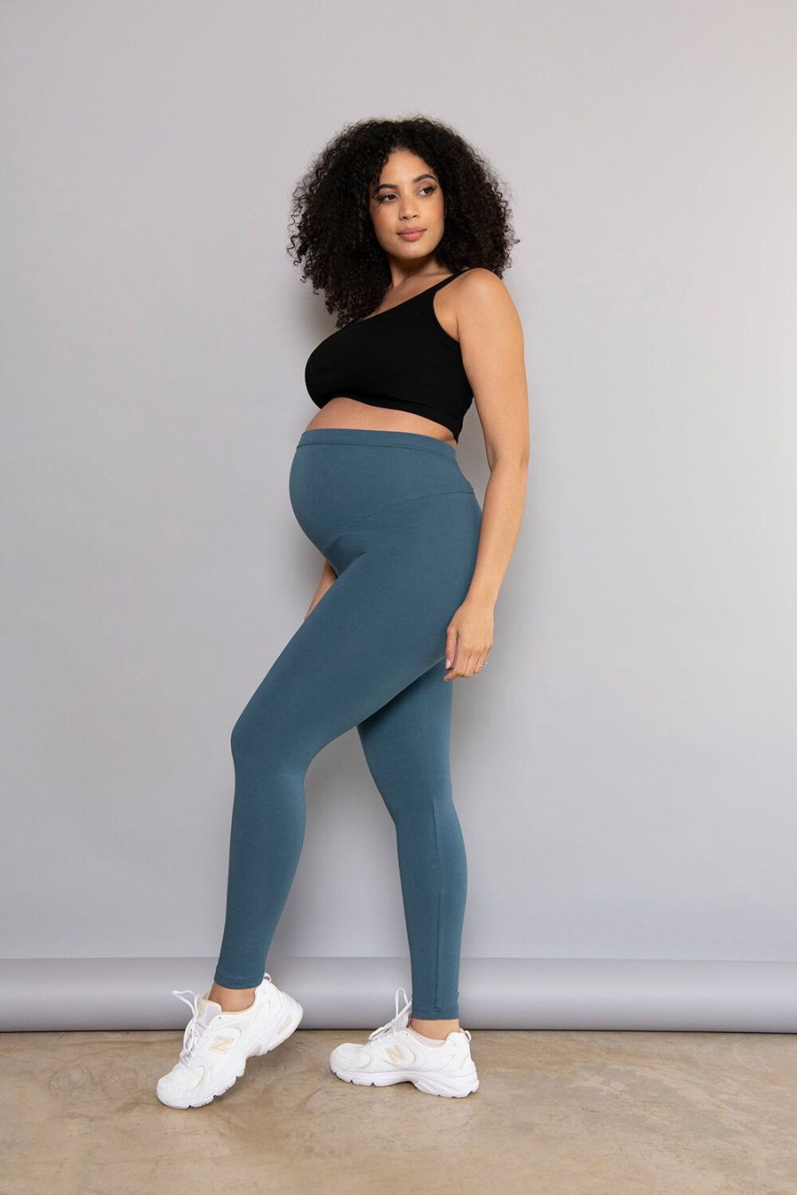 Maternity Lovall Everyday | Maternity Everyday Leggings Petrol Blue