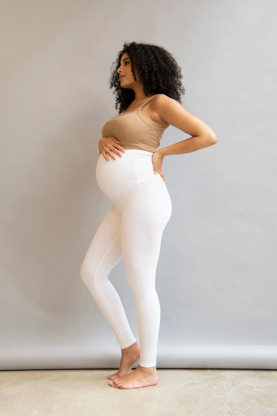 Maternity Lovall Leggings | Maternity Lightweight Everyday Leggings White