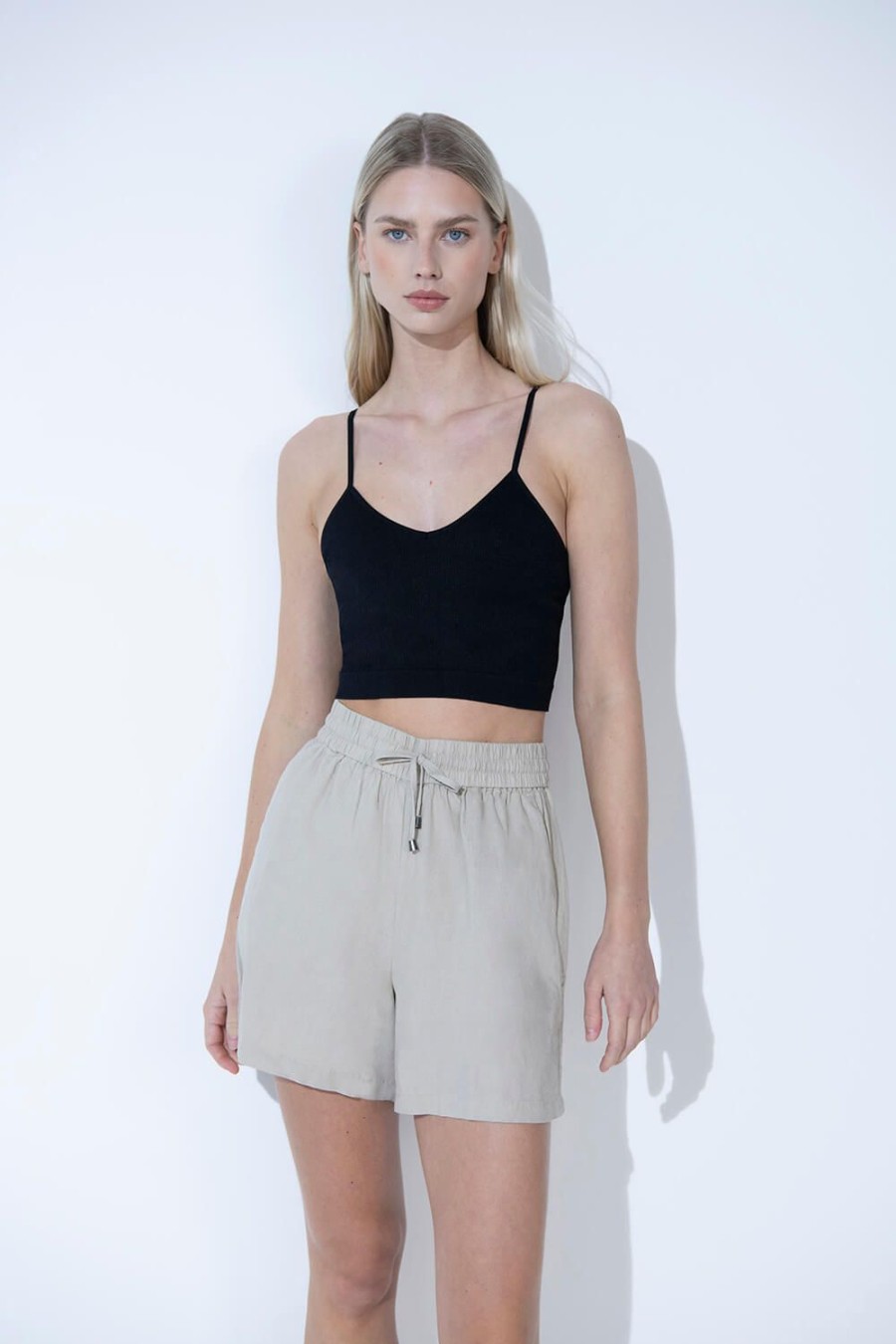 Women Lovall Linen | Everyday Linen Shorts Stone