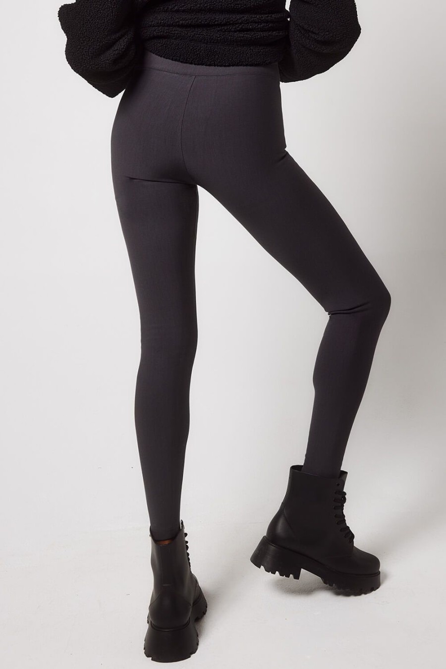 Women Lovall Winter | Fleece Lined | Winter Everyday High Waisted Leggings Dark Grey