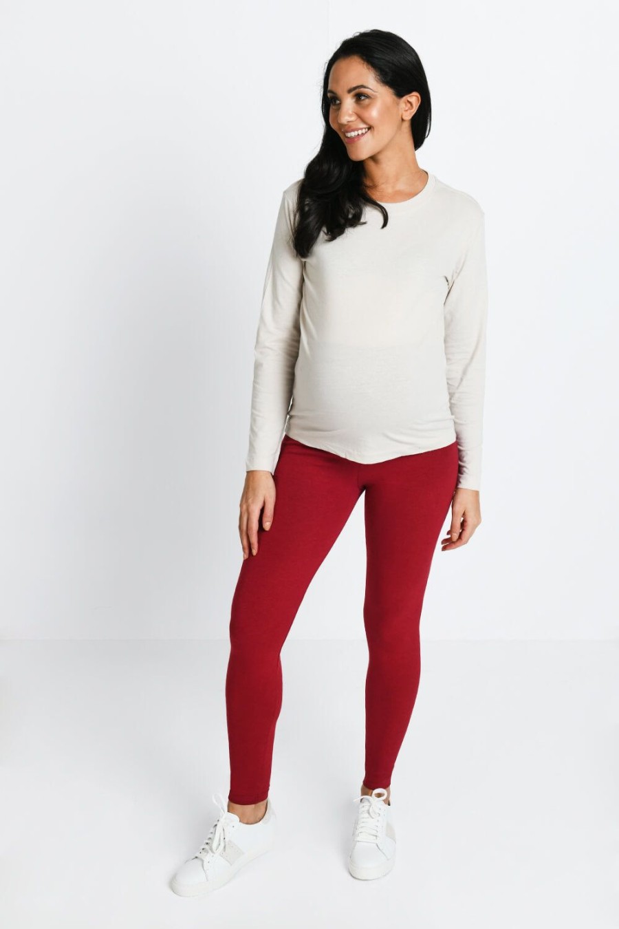 Maternity Lovall Everyday | Maternity Everyday Leggings Red Wine