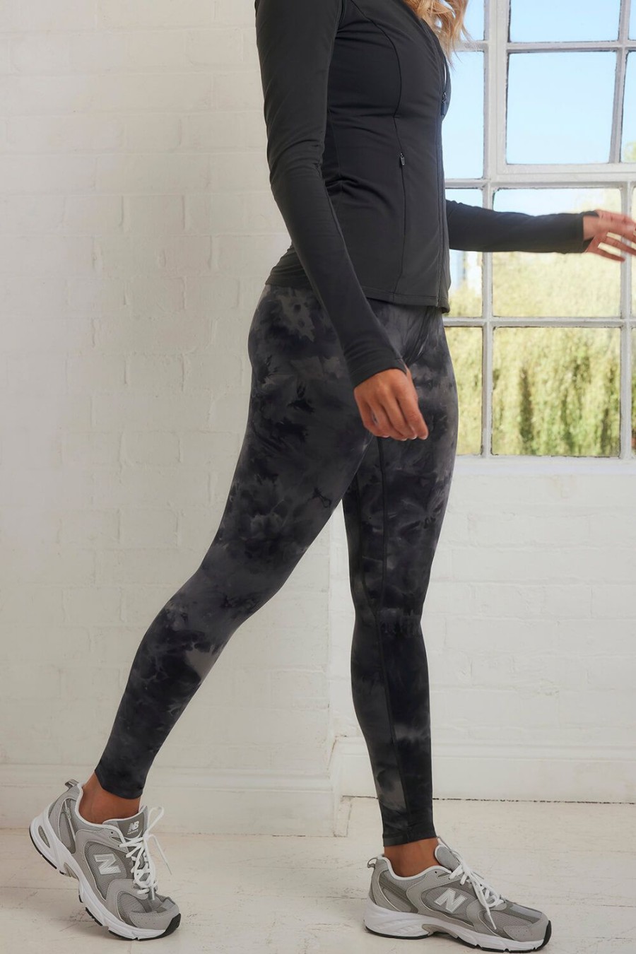 Women Lovall Sports | Revitalise 7/8 High Waisted Leggings Black Tie Dye